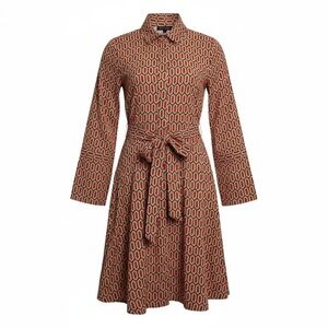 Banana Republic Shirt Dress Red Belted Split Bell Sleeves Size 6 Preppy Corpcore